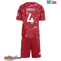 Camiseta Liverpool Virgil van Dijk #4 Primera Equipación para niños 2026-27 manga corta (+ pantalones cortos)